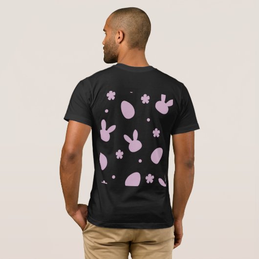 Cute Easter Bunny Pattern Shirt – Pastel Bunny & E Tシャツ (裏面フル)