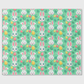Cute Easter Bunny Pattern Wrapping Paper ラッピングペーパー (フラット)