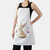 Cute Easter Bunny Rabbit Butterfly T-Shirt エプロン (インサイチュ)