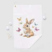 Cute Easter Bunny Rabbit Butterfly T-Shirt ゴルフタオル (インサイチュ)