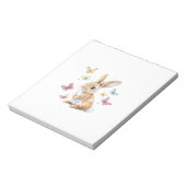 Cute Easter Bunny Rabbit Butterfly T-Shirt ノートパッド (回転)