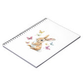 Cute Easter Bunny Rabbit Butterfly T-Shirt ノートブック (左側)