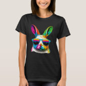 Cute Easter Bunny Rabbit wearing Sunglasses Tシャツ (正面)