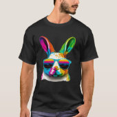 Cute Easter Bunny Rabbit wearing Sunglasses Tシャツ (正面)