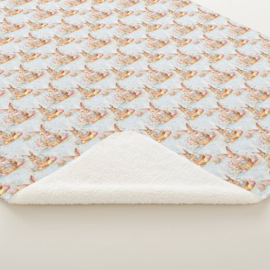 Cute Easter Bunny Sherpa Blanket シェルパブランケット (3/4)