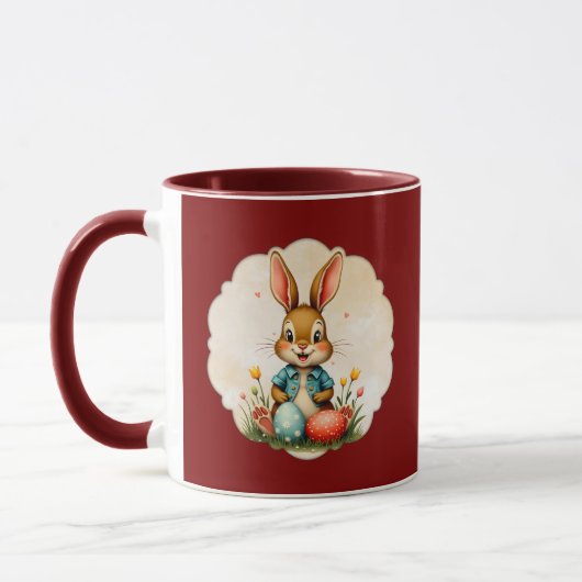 Cute Easter Bunny – Soft Frame - caneca マグカップ (左)