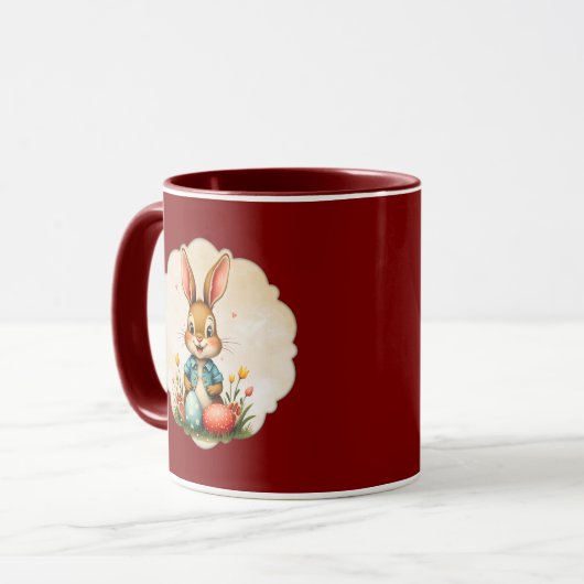 Cute Easter Bunny – Soft Frame - caneca マグカップ (正面左)