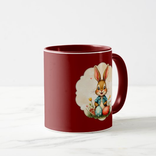 Cute Easter Bunny – Soft Frame - caneca マグカップ (正面右)