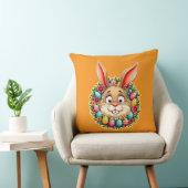 Cute Easter Bunny – Spring Flowers almofada クッション (椅子)