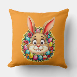 Cute Easter Bunny – Spring Flowers almofada クッション