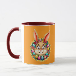 Cute Easter Bunny – Spring Flowers caneca マグカップ