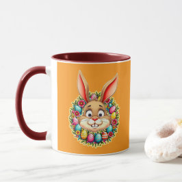 Cute Easter Bunny – Spring Flowers caneca マグカップ