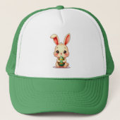 Cute Easter Bunny with Chocolate Egg boné キャップ (正面)
