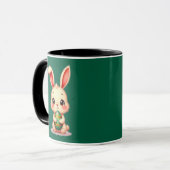 Cute Easter Bunny with Chocolate Egg caneca マグカップ (正面左)