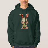 Cute Easter Bunny with Chocolate Egg moletom パーカ (正面)