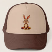 Cute Easter Bunny with Chocolate Eggs - boné キャップ (正面)