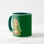Cute Easter Bunny with Colorful Eggs - caneca マグカップ (正面左)