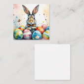 Cute Easter Bunny with Colorful Painted Eggs ノートカード (正面/裏面)