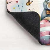Cute Easter Bunny with Colorful Painted Eggs マウスパッド (コーナー)