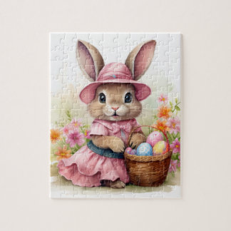 Cute Easter Bunny with Easter Basket ジグソーパズル