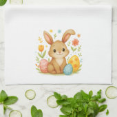 Cute Easter Bunny with Eggs Kitchen Towel キッチンタオル (折り畳み)