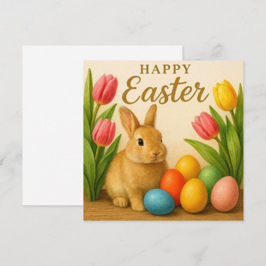 Cute Easter Card. シーズンカード (正面/裏面)