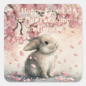 Cute Easter Card for Veterinary Personal スクエアシール (正面)