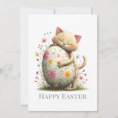 Cute Easter Cat Flat Greeting Card シーズンカード (正面)