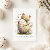 Cute Easter Cat Flat Greeting Card シーズンカード