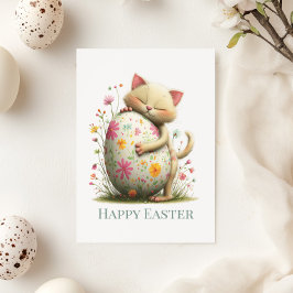 Cute Easter Cat Flat Greeting Card シーズンカード