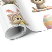 Cute Easter Cat Wrapping Paper ラッピングペーパー (ロールコーナー)