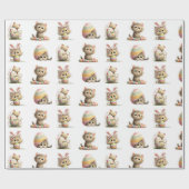 Cute Easter Cat Wrapping Paper ラッピングペーパー (フラット)