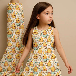 Cute Easter Chick Fabric – Kawaii Baby Chick Sprin ファブリック