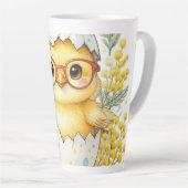 Cute Easter Chick Glasses Mimosa Bloom カフェラテマグ (右アングル)