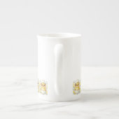Cute Easter Chick Glasses Mimosa Bloom ボーンチャイナマグカップ (裏面)