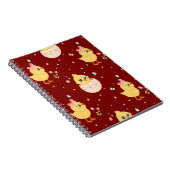 Cute Easter Chick with Pink Bow Seamless Pattern  ノートブック (右側)