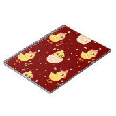 Cute Easter Chick with Pink Bow Seamless Pattern  ノートブック (左側)