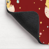 Cute Easter Chick with Pink Bow Seamless Pattern  マウスパッド (コーナー)