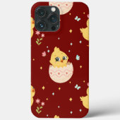 Cute Easter Chick with Pink Bow Seamless Pattern  Case-Mate iPhoneケース (裏面)
