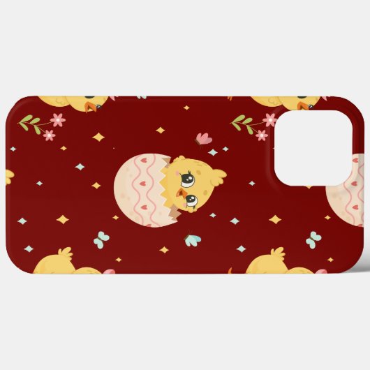 Cute Easter Chick with Pink Bow Seamless Pattern  Case-Mate iPhoneケース (裏面 (横))