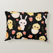 Cute Easter Chicks & Bunnies Seamless Pattern  アクセントクッション (裏面)