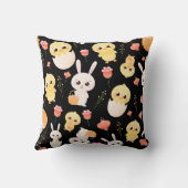Cute Easter Chicks & Bunnies Seamless Pattern  クッション (裏面)