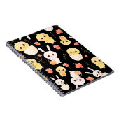 Cute Easter Chicks & Bunnies Seamless Pattern  ノートブック (右側)