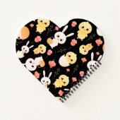 Cute Easter Chicks & Bunnies Seamless Pattern  ノートブック (裏面)