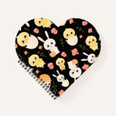 Cute Easter Chicks & Bunnies Seamless Pattern  ノートブック (正面)