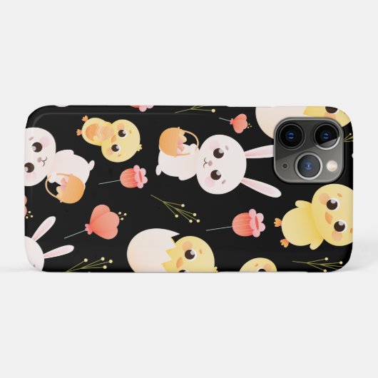 Cute Easter Chicks & Bunnies Seamless Pattern  Case-Mate iPhoneケース (裏面(横))