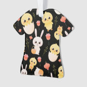Cute Easter Chicks & Bunnies Seamless Pattern  Orn オーナメント (正面)
