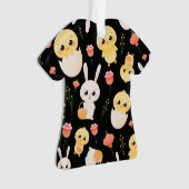 Cute Easter Chicks & Bunnies Seamless Pattern  Orn オーナメント (正面)