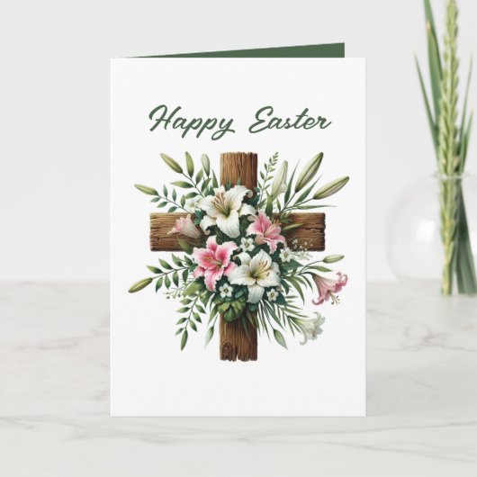 Cute Easter Cross add message inside  シーズンカード (正面)