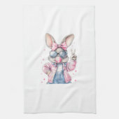 Cute Easter Day Bunny Blowing Bubble Rabbit Women  キッチンタオル (縦)